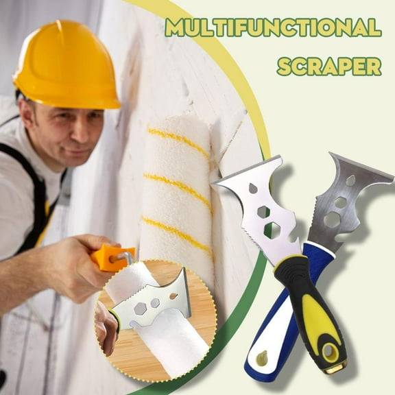 SSKFHGI 15 in 1 Multi Use Putty Stainless Steel Paint Scraper Removal Construction Opener Tool Can for Wallpaper