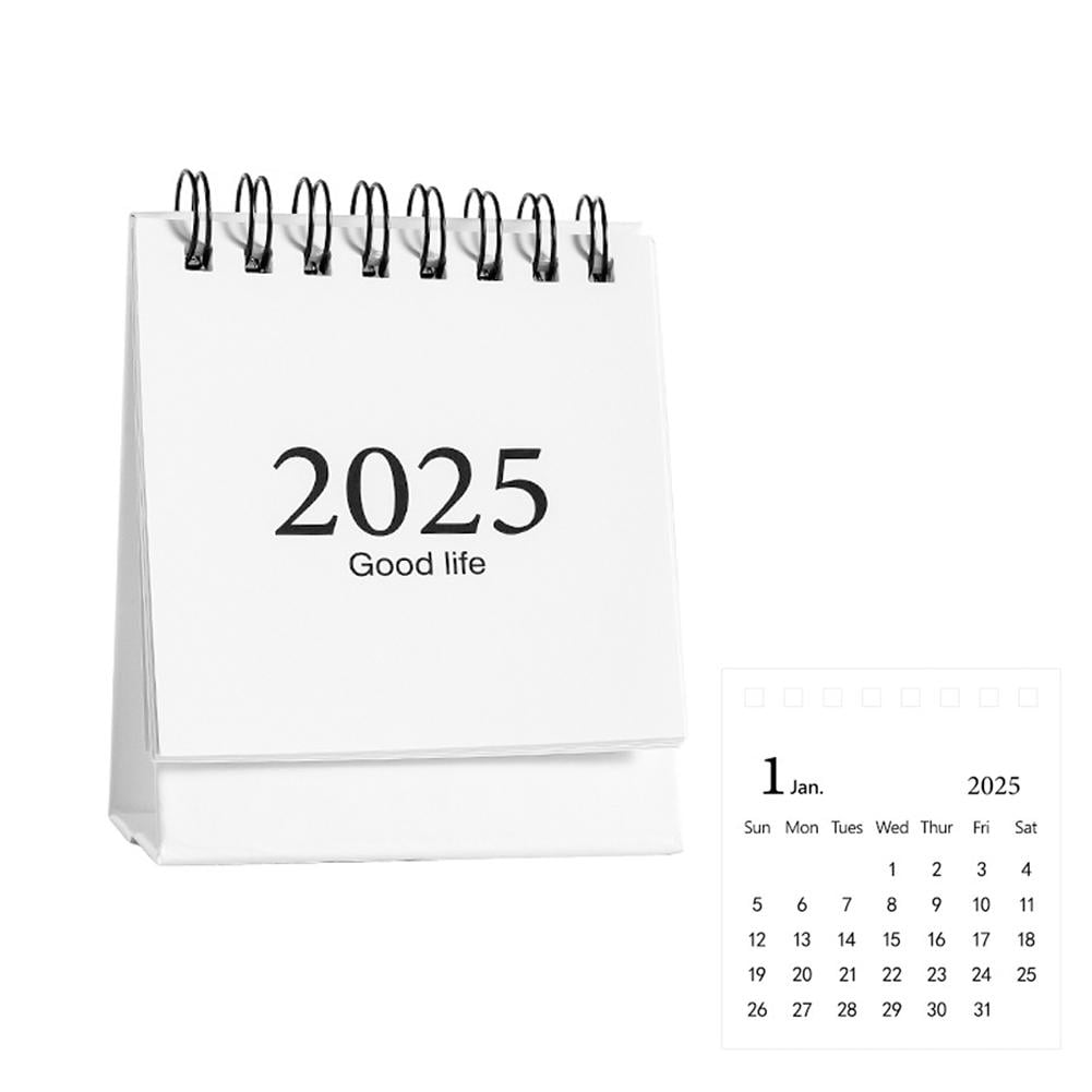 SSKFHGI 2025 White 2025 Mini Desk Calendar Morandi Desk Calendar