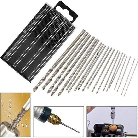 SSKFHGI 20pc Mini Twist Drill 0.3-1.6mm 20pcs High Speed Steel Drill Bits Black Plastic Box