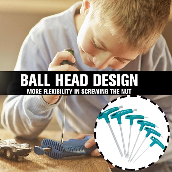 SSKFHGI 25mm Tip T Shaped Handle Metric Hexagon Spanner Hex Key Wrench Repair Tool