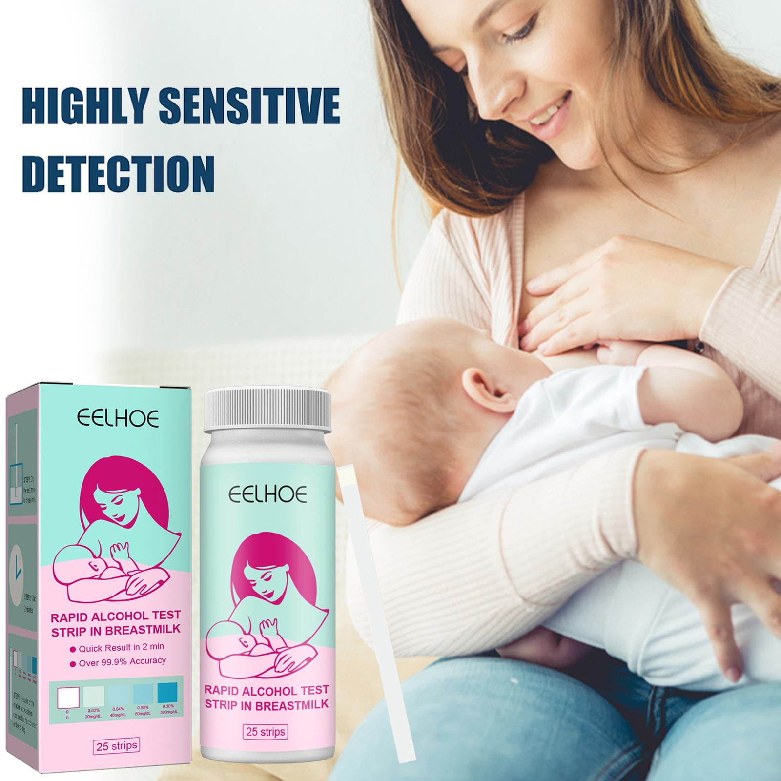 SSKFHGI 25strips Breast Milk Alcohol Test Strips Accurate Alcohol