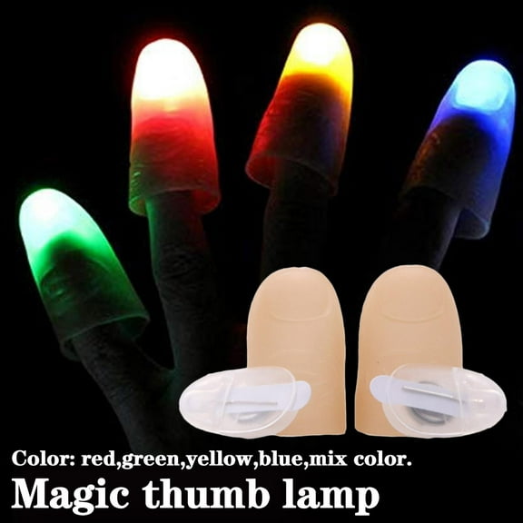 SSKFHGI 2x LED Finger Thumbs Light Red Color Magic Prop Party Lamp Show Bar