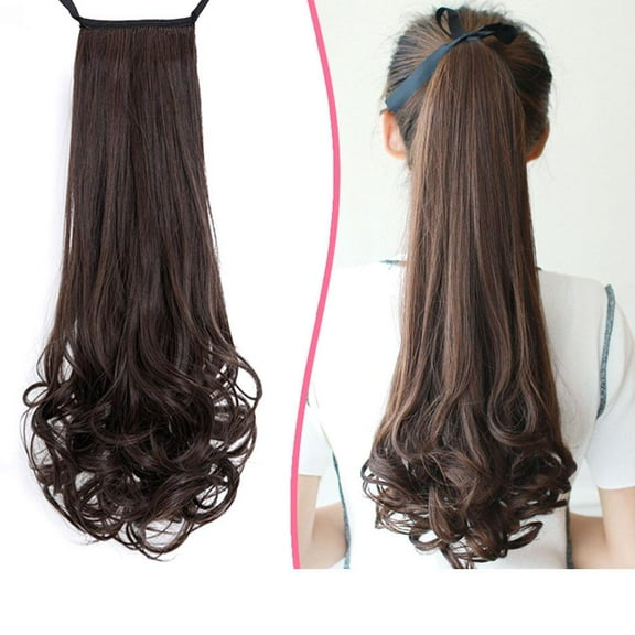 SSKFHGI 354555CM Women Ponytail Pony Wigs Long Curly Wavy Hairpiece Extension N E