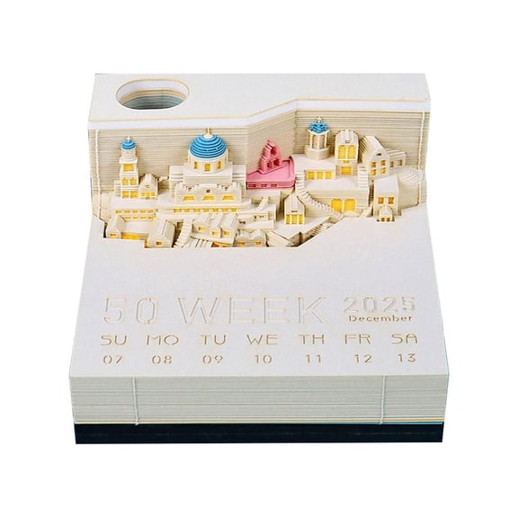 SSKFHGI 3D Memo PadPrincess Castle Notepad Paper Art with Light Desktop Decoratio GXN