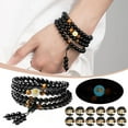 thumbnail image 1 of SSKFHGI 6mm Ladies Bracelet Korean Version Of The Trendy Men'S Obsidian 108 Couples Multi-Layer Zodiac Luminous Buddha Beads Bracelet Jewelry, 1 of 7