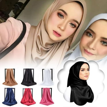 SSKFHGI 90cm Womens Square Silk Satin Scarf Color Hijab Head Wrap Hair Cove r