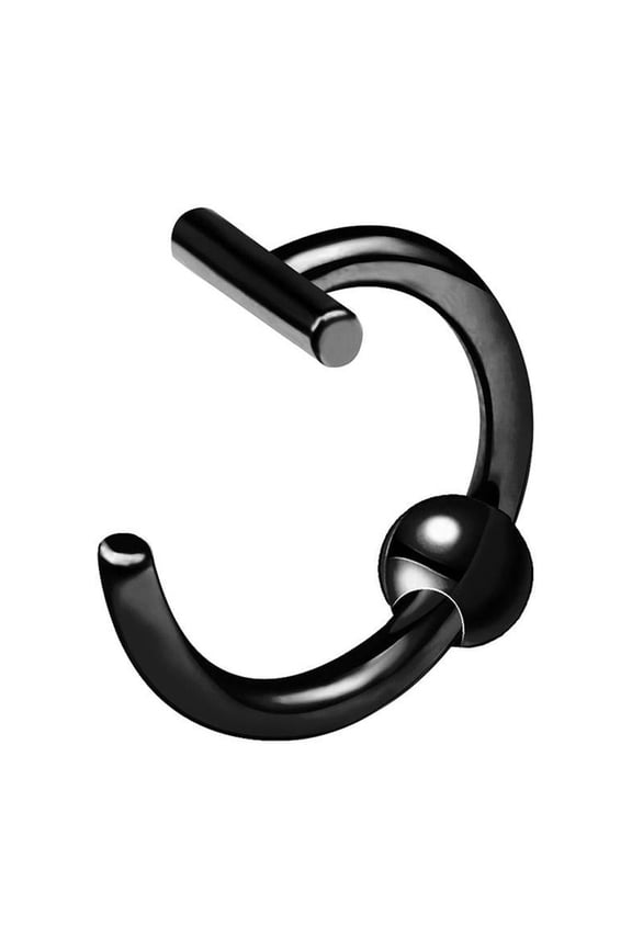 Ball-Black 1.0*8mm Personalized Hole-Free False Lip Studs, Lip Clips, Lip Rings, Piercing Titanium Steel, Stainless Steel Jewelry, Nose Studs, Nose Rings