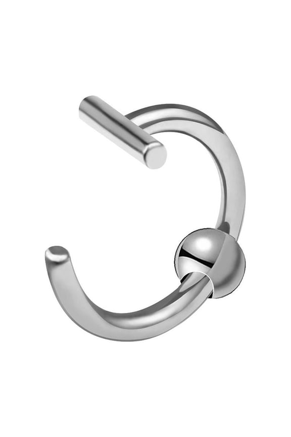 Ball-Silver 1.0*8mm Personalized Hole-Free False Lip Studs, Lip Clips, Lip Rings, Piercing Titanium Steel, Stainless Steel Jewelry, Nose Studs, Nose Rings