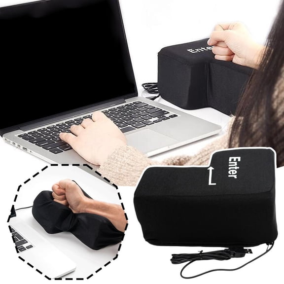 SSKFHGI Big Enter Anti Stress Relief Button USB Nap Pillow Supersized Unbreakable Key