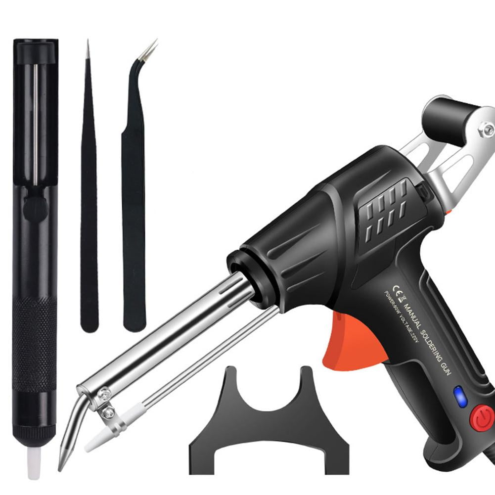 SSKFHGI Black 5-Piece Set High-Quality Manual Tin Feeding Solder Gun Handheld Solder Gun 60w Manual Tinning Electric Soldering Iron