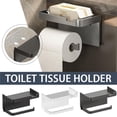 thumbnail image 1 of SSKFHGI Black Bathroom Tissue Holder Punch-Free Bathroom Mobile Phone Roll Paper Rack Tissue Box Toilet Toilet Paper Holder Toilet Paper Holder, 1 of 7