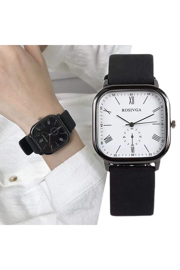 Black Belt, Black Shell, White Plate, New Style, Fashionable Couple, Male And Female Junior High School Student Watch, Female And Male Universal Simple Sports Quartz Watch