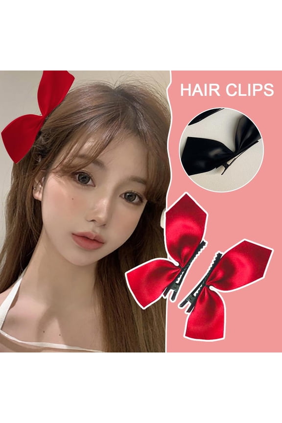 Black Pair Of Butterfly Duckbill Clips For Women