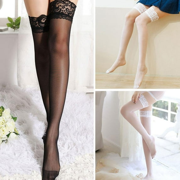 SSKFHGI Black Stockings One Size Black Stockings Long Stockings Half-Length Sentiment Women'S Spring And Autumn Stockings Thin Mid-Tube Non-Slip Over The Knee Jk White Fishnet Stockings Sexy
