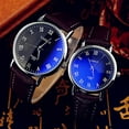 thumbnail image 1 of SSKFHGI Blue Glossy Brown Strap Simple Men'S Watch, 1 of 8