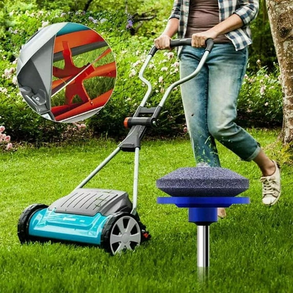 SSKFHGI Blue Whetstone Industrial Electric Sharpener Wind Power Lawn Mower Sharpener Wear-Resistant Sharpener Grinding Head