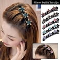 thumbnail image 1 of SSKFHGI Braided Hairpin-Star Black Orchid Rhinestone Braided Hairpin Bangs Clip Broken Hair Tidying Artifact, 1 of 8