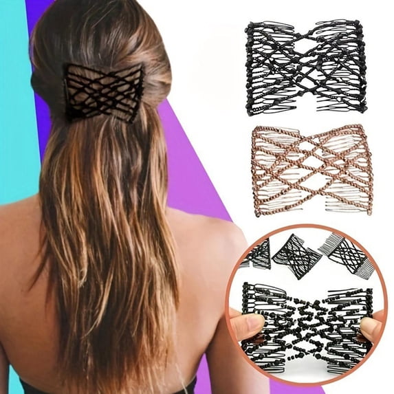 SSKFHGI Brown Comb Lazy Bun Creative And Versatile Elastic Hair Comb Fashionable And Versatile Magic Hair Accessories
