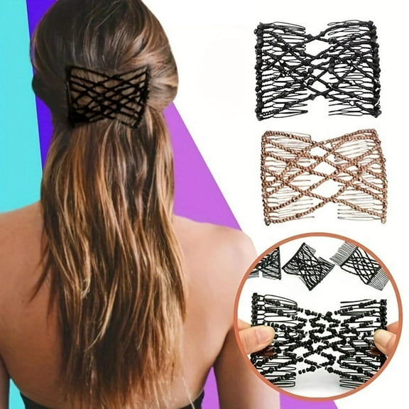SSKFHGI Brown Comb Lazy Bun Creative And Versatile Elastic Hair Comb Fashionable And Versatile Magic Hair Accessories