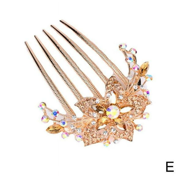 SSKFHGI Champagne Color Crystal Diamond Hair Accessories Rhinestone Hair Comb Fashionable And Versatile Hair Comb Hairpin Headdress