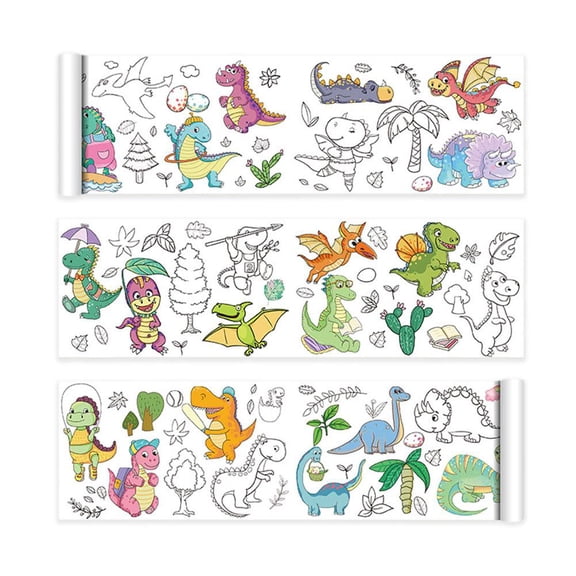 SSKFHGI Children DIY Graffiti Scroll Color Filling Paper Painting Wall Roll B4s