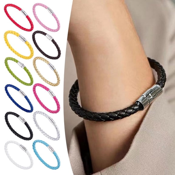 SSKFHGI Couple Cuff Bracelet Set Couple Cuff Bracelet Set Magnetic Lock Braide 2024