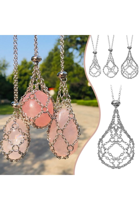 SSKFHGI Crystal Stone Holder Necklace Crystal Pendants Holder Empty Adjustable Gift UKS