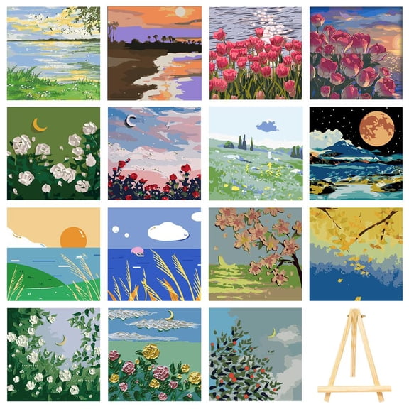 SSKFHGI DIY Oil Painting Kit Paint By Numbers Acrylic For Adult Kids Fra 6T2E