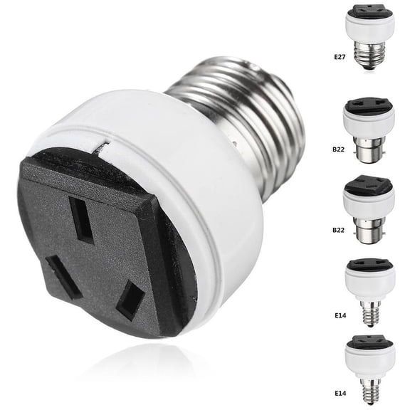 SSKFHGI E27 Lamp Light Socket Holder Screw Bulb Convert To Outlet US v EU Power HOT