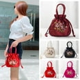 thumbnail image 1 of SSKFHGI Embroidered Flower Small Bucket Bag Handmade Cosmetic Handbag Women, 1 of 7