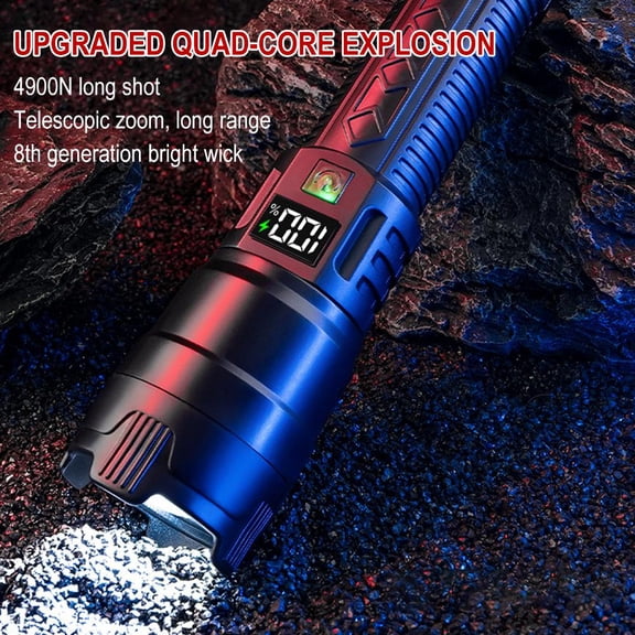 SSKFHGI Explosive Multifunctional Flashlight Digital Display Waterproof Zoom