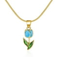 thumbnail image 1 of SSKFHGI Fashion Tulip Gold Lock Bone Chain Necklace Womens Jewelry Wholesale, 1 of 8