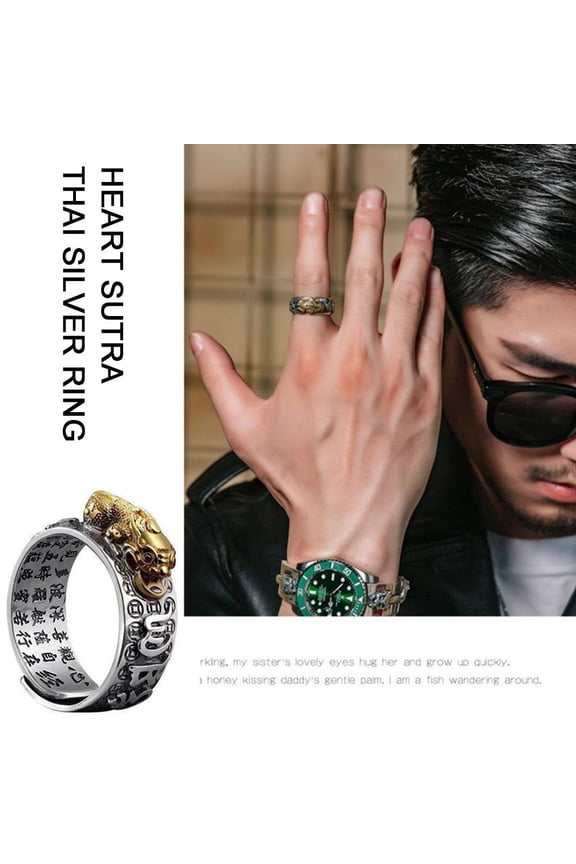 Feng Shui Plated Wealth Lucky Rings Buddhist Jewelry NEW Adjustable