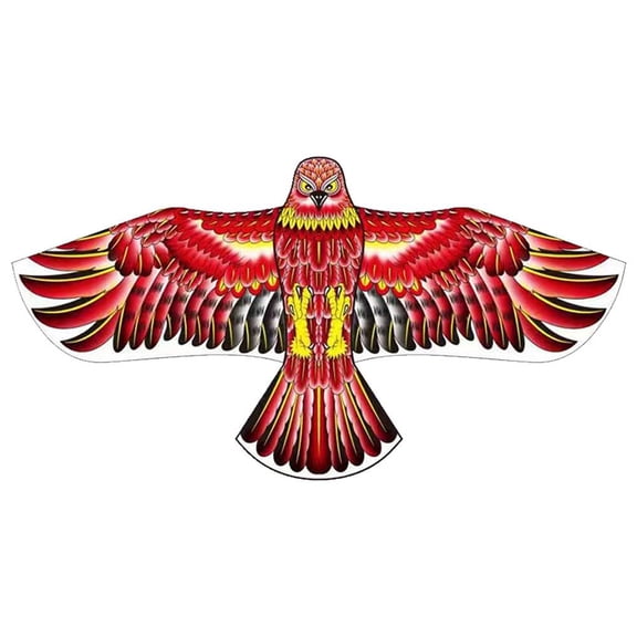 Clerance! 1.2m Red Eagle Leather Head Reinforcement + 20m Line Board Eagle Kite Baotou Eagle Kite Bird Scare Bird