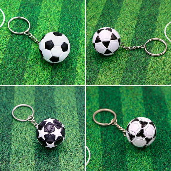 SSKFHGI Football Souvenir Key Chains Faux Leather Keyrings Soccer Pendant