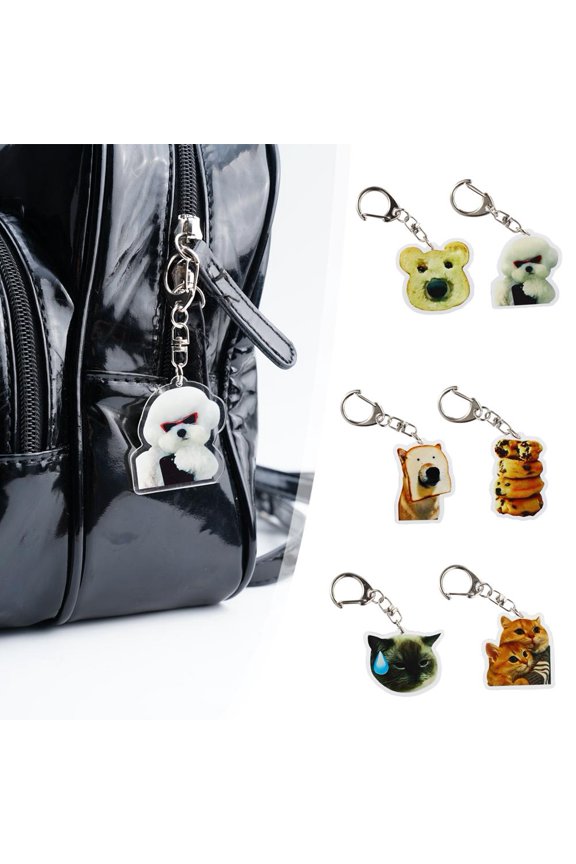 Funny Dog Cat Meme Keychanin Pendant Speechless Hilarious Keychaini