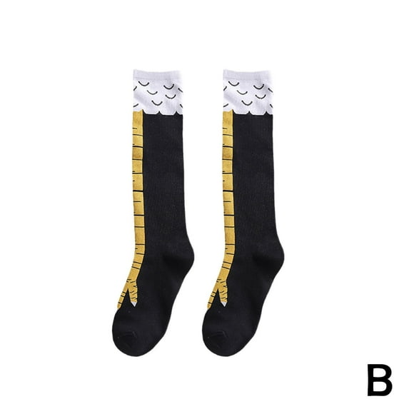 SSKFHGI Funny Socks Chicken Leg Animal Legs Knee Fitness Novelty Xmas Women Me