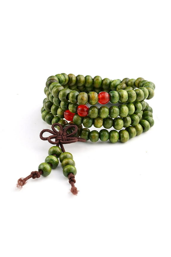 GHYJPAJK 108 Mala Bead Bracelets Buddhist Strand Wood BraceletWood Prayer Beads Sandalwood Link Wrist Necklace Chain For Men Women