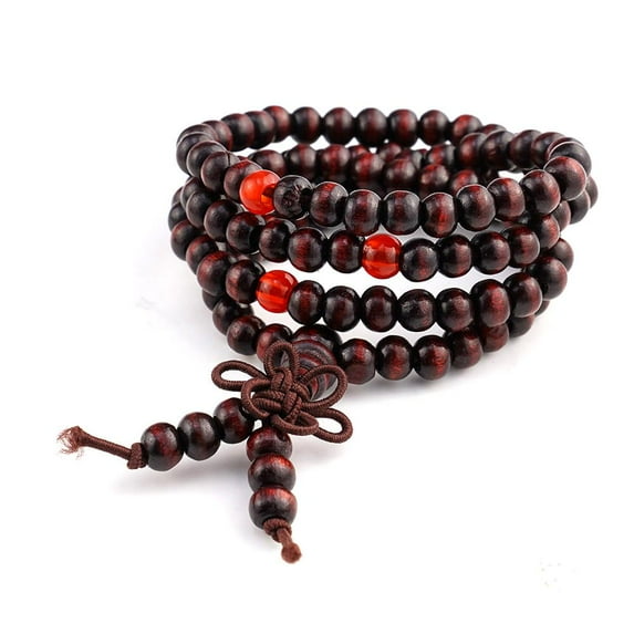 SSKFHGI GHYJPAJK 108 Mala Bead Bracelets Buddhist Strand Wood BraceletWood Prayer Beads Sandalwood Link Wrist Necklace Chain For Men Women