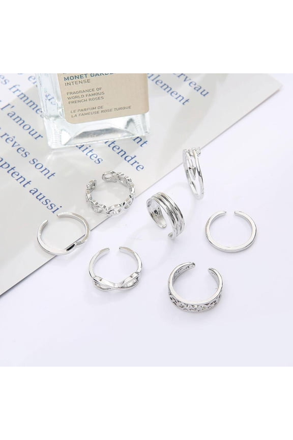 Gold 8pcs Various 8-Shaped Arrow Set Foot Ring Pinky Ring Open Adjustable Toe European And American Female Beach Foot Ring