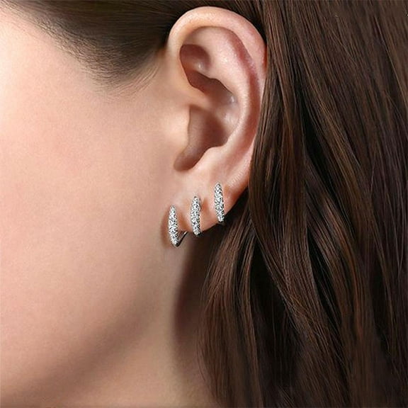 SSKFHGI Gold Three-Claw Ear Clips, Simple Arc Curve, High-Quality Zircon Ear Studs, Earrings, Earrings