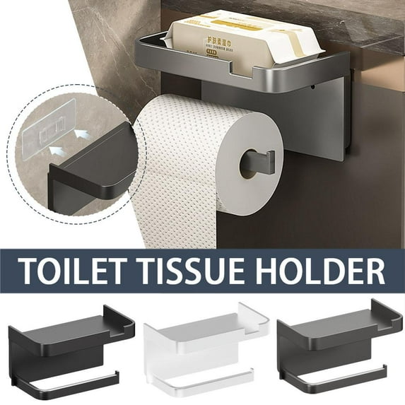SSKFHGI Gray Bathroom Tissue Holder Punch-Free Bathroom Mobile Phone Roll Paper Storage Rack Tissue Box Toilet Toilet Paper Holder Toilet Paper Holder