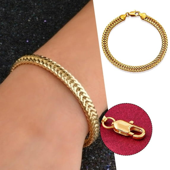 SSKFHGI Hot Golden Bracelet Men Jewelry Trendy Cuban Chain Bracelets