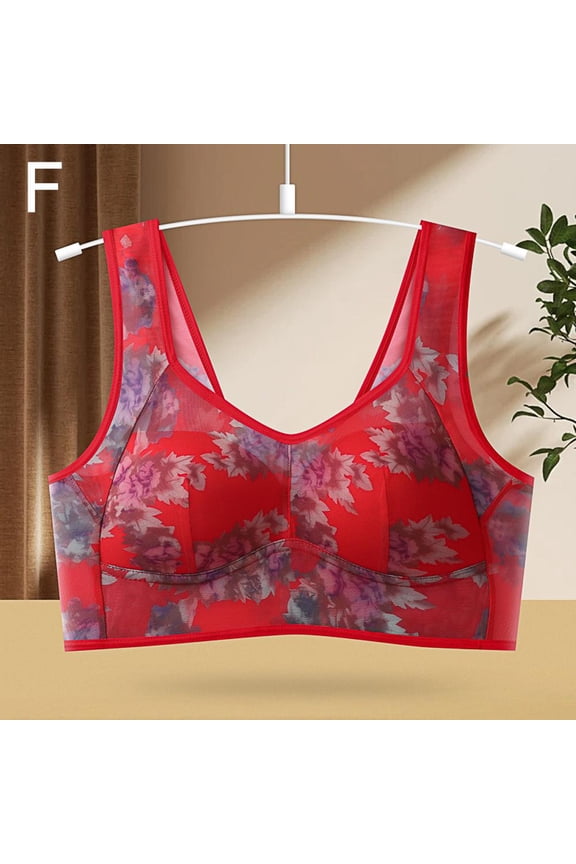 Ice Silk Lace Cooling Comfort Bra Lace Buttonless Comfortable Bra