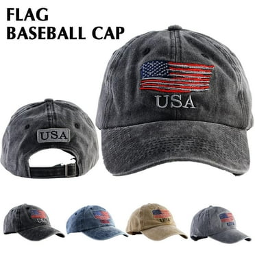 SSKFHGI Khaki American Flag Baseball Cap For Women Breathable Washed Retro Old Hat With Letter Embroidery Manufacturer