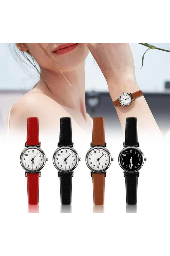 Ladies Watches Womens Small Quartz Analogue Wrist Watch Casual Leather UK New