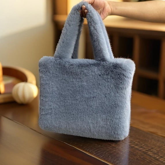 SSKFHGI Large Capacity Fluffy Plush Shoulder Bag