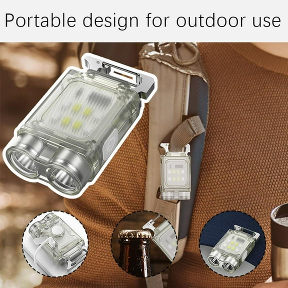 SSKFHGI Led Flashlight Mini Portable Work Light Pocket USB Rechargeable Keychains Lamp s