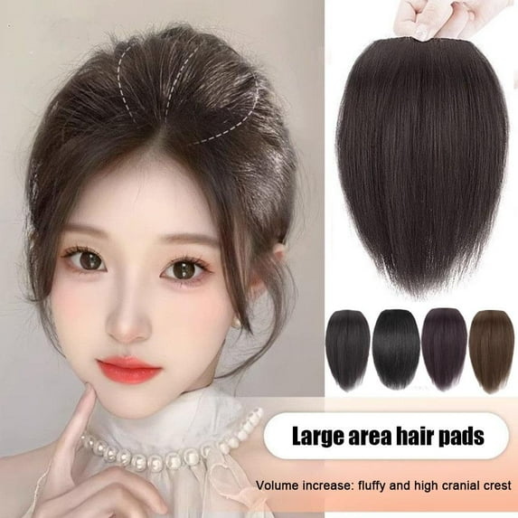 SSKFHGI Light Brown 25cm Hair Pad For Female Head Top Simulation Hair Pad Hair Root Fluffy Artifact High Skull Top Hair Volume Can Pad Both Sides Of The Head Top Hair
