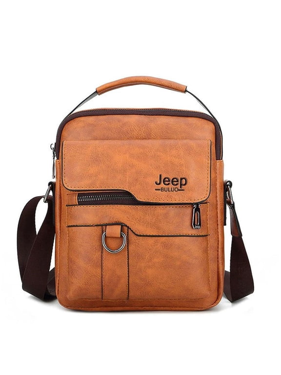 SSKFHGI Light Brown Men'S Bag Shoulder Bag Messenger Bag Casual Retro Handbag Men'S Briefcase Backpack
